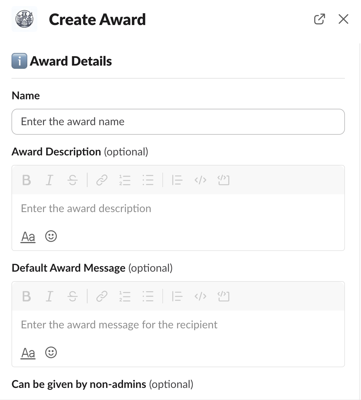 Create Award Modal