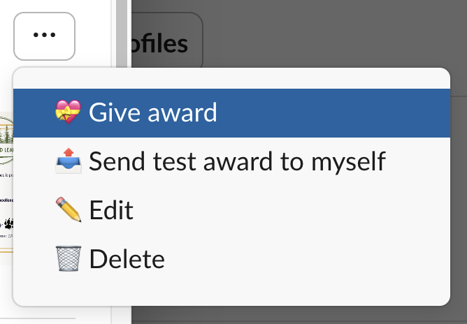 Give Award Option