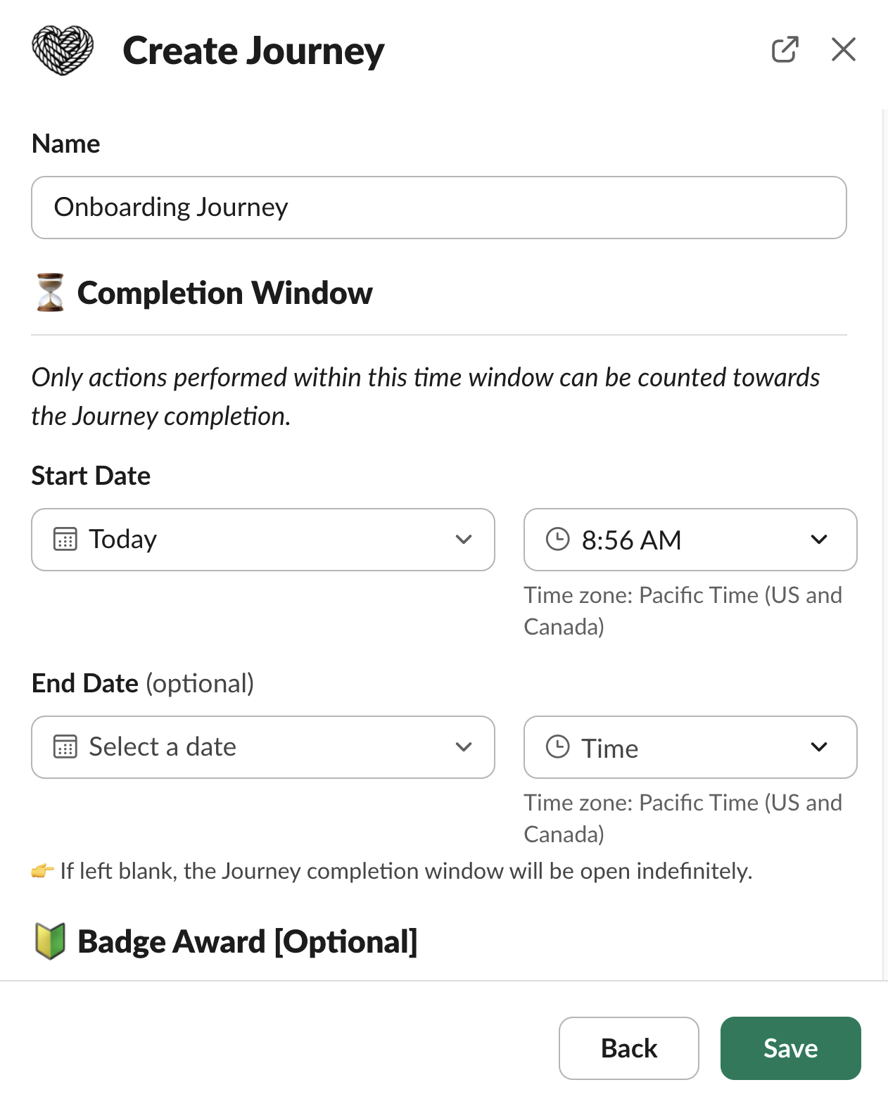 Create Journey Modal