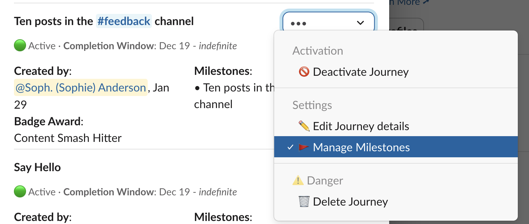 Manage Milestones