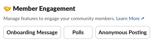 Engagement module in the Tightknit App Home