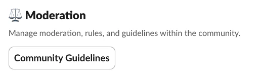 Moderation module in the App Home