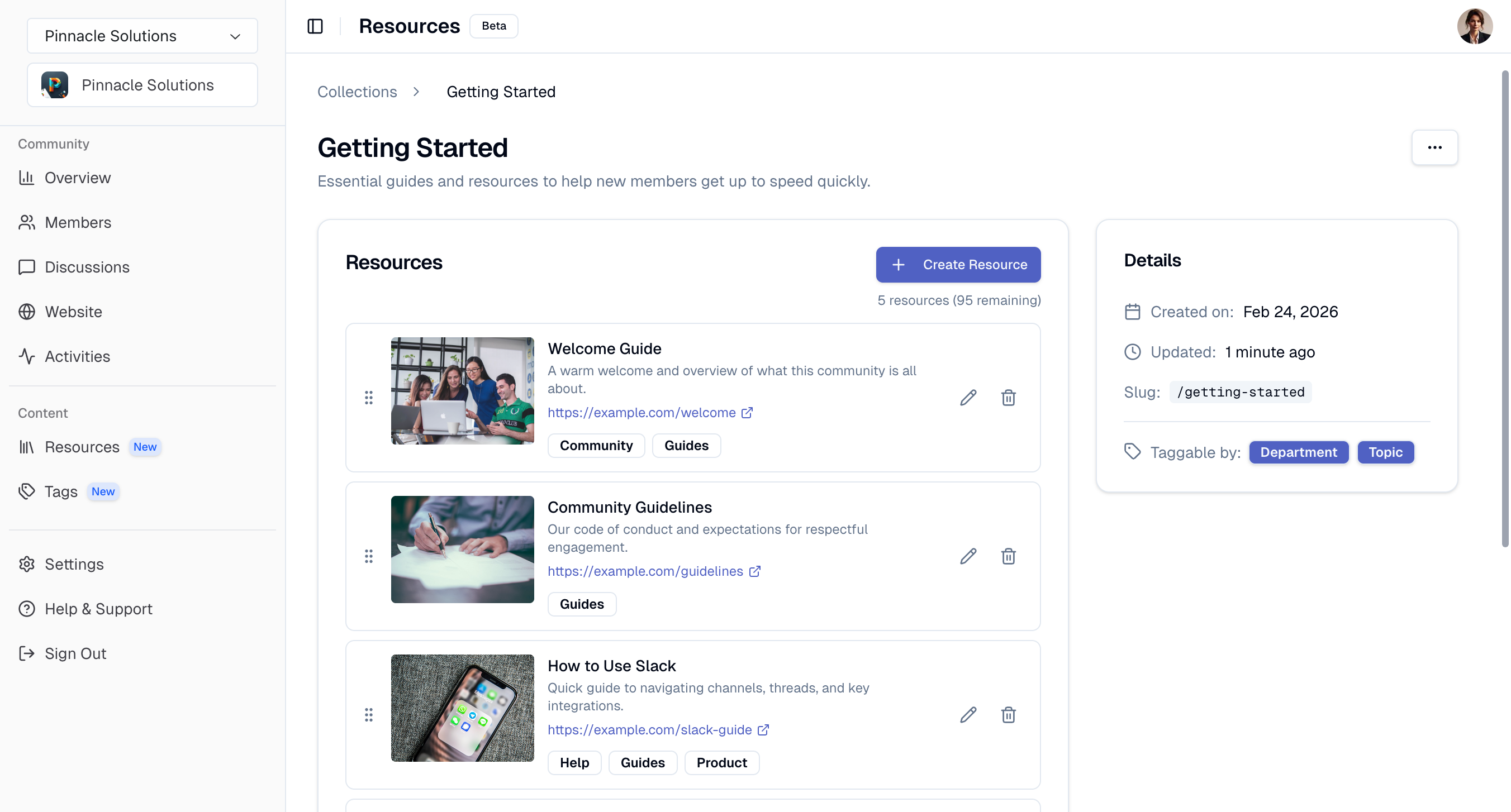 Content Resources in the Studio