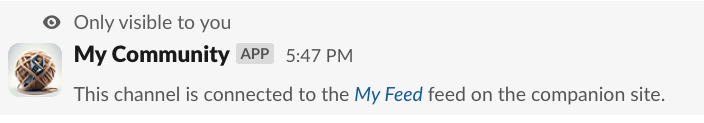 Joining channel with feed notification