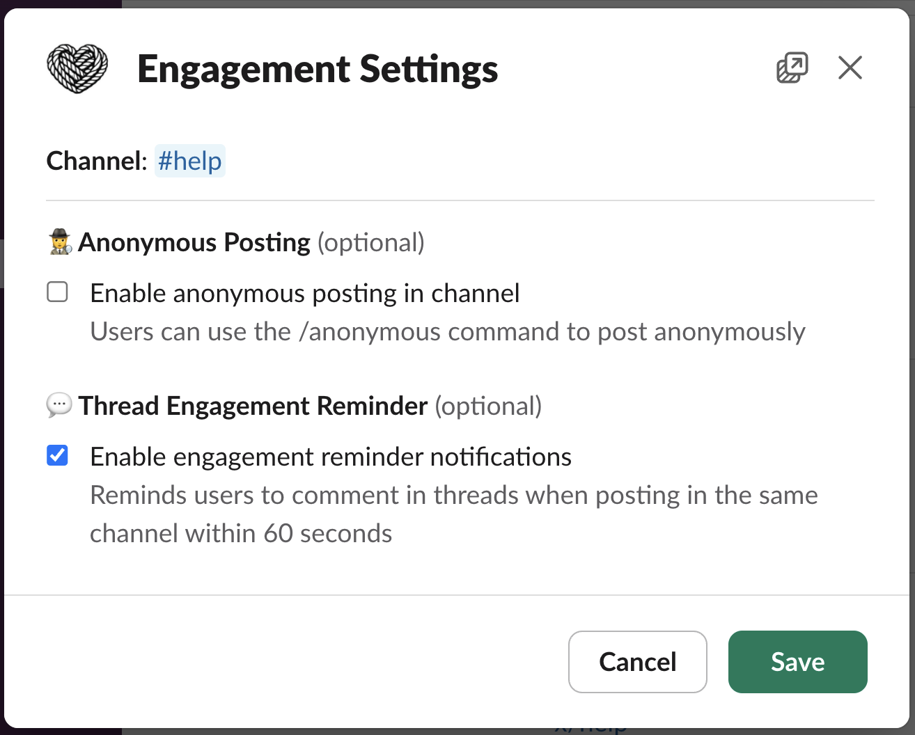 Engagement Settings — Thread Responder Toggle