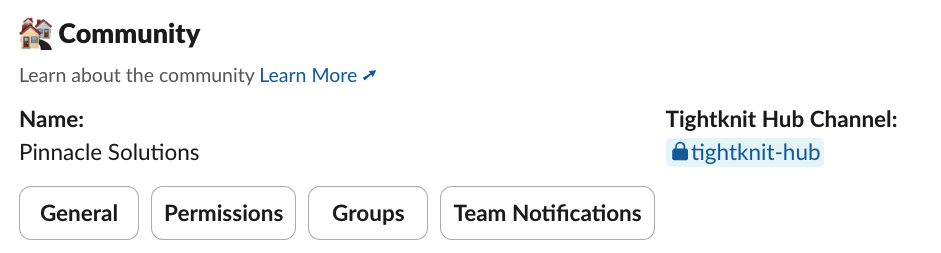 Community Settings Section