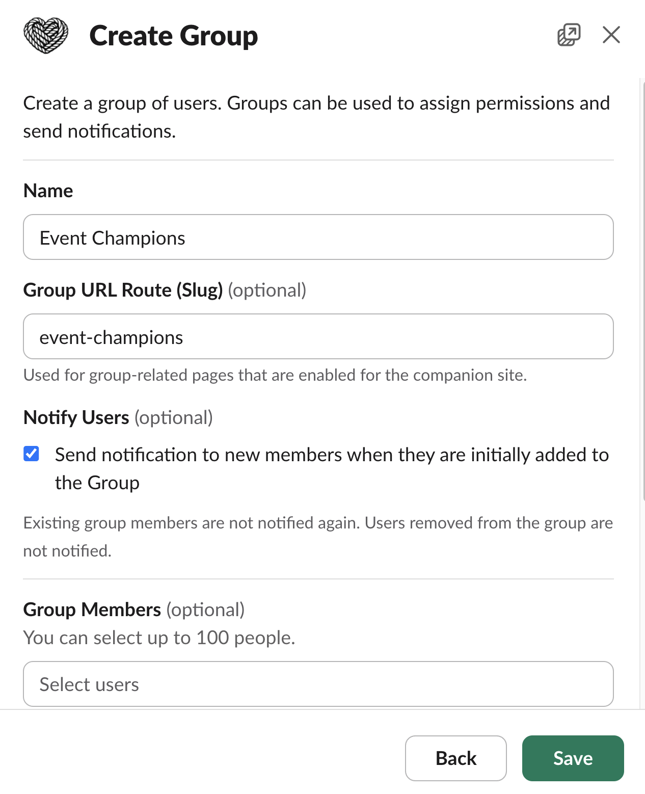 Create Group Modal