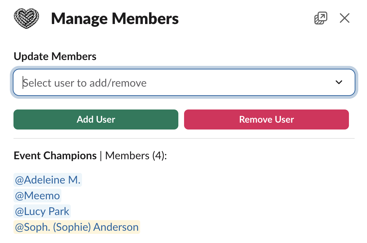 Group Members Modal
