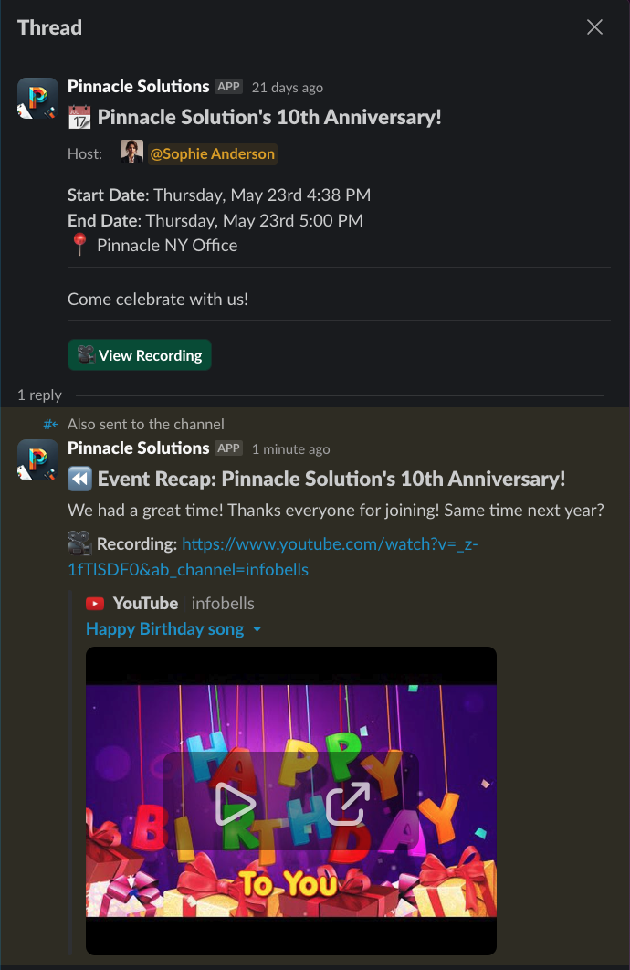 Recap on Announcement