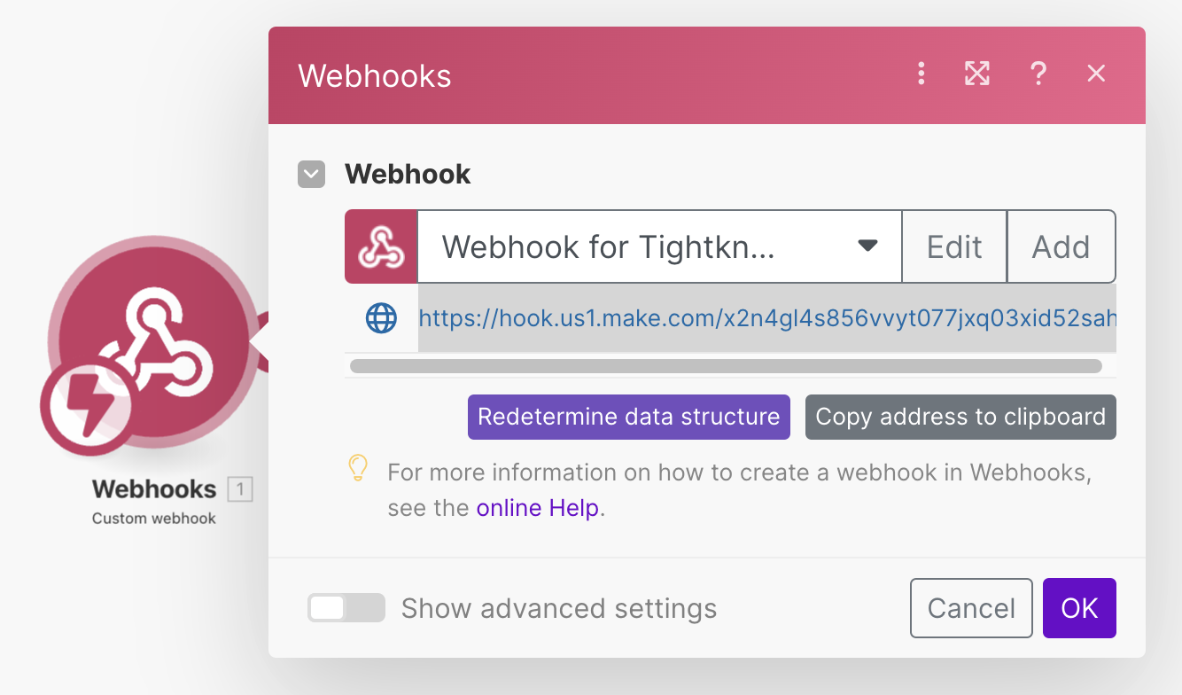 Make webhook URL