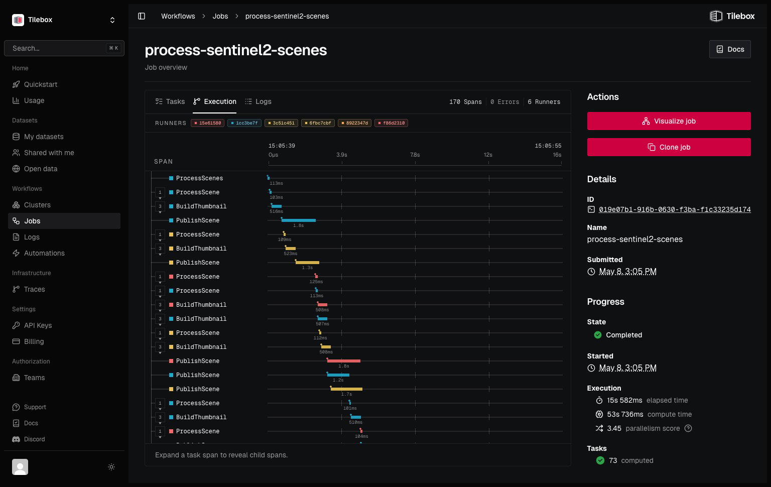 Job Execution Trace View