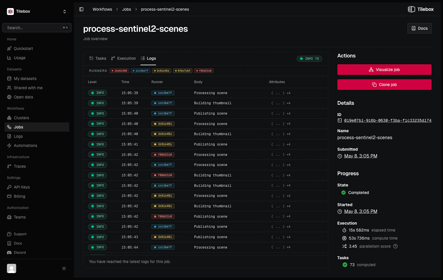 Job Logs View