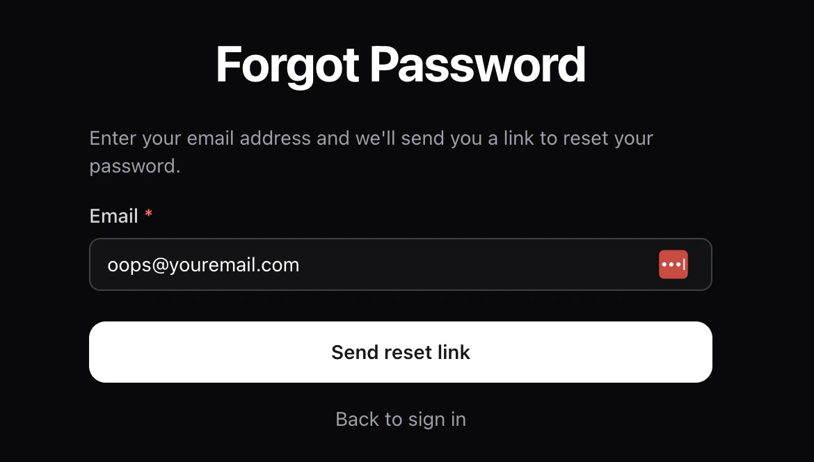 Forgot Page