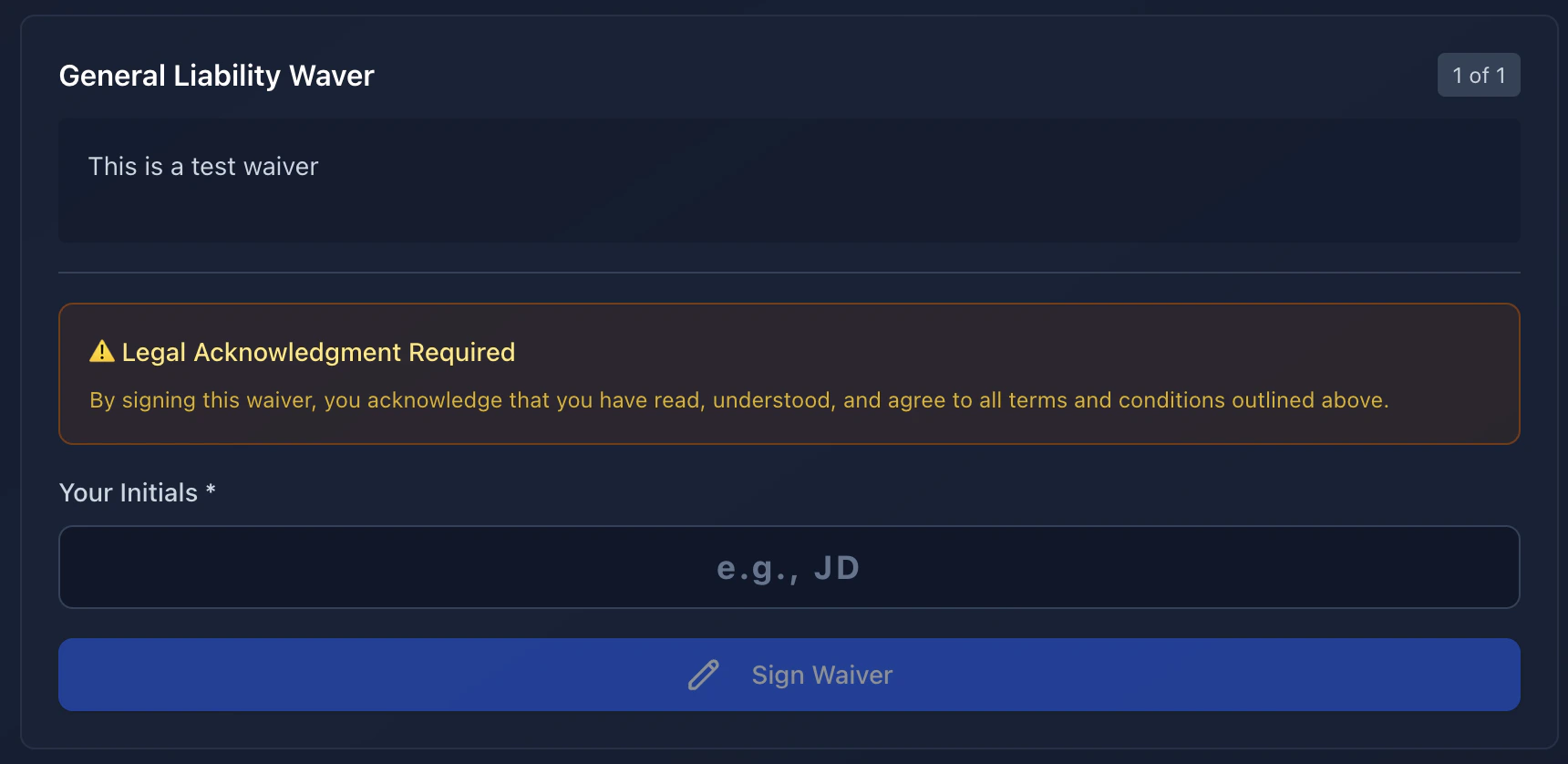 Waiver acceptance