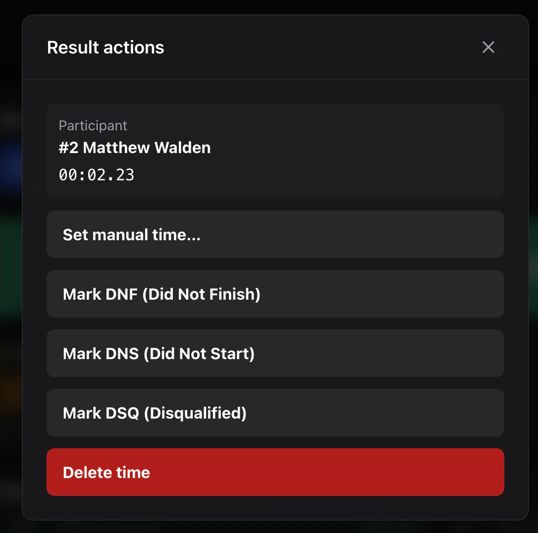 Result actions