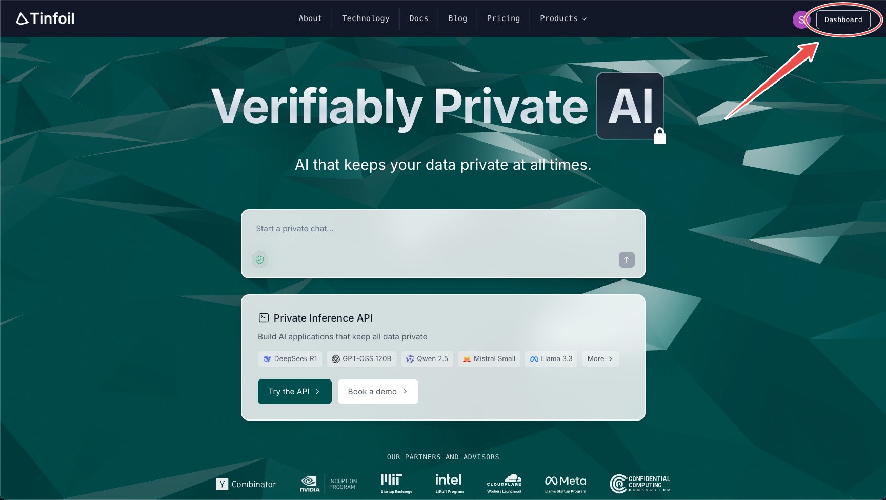 User dashboard