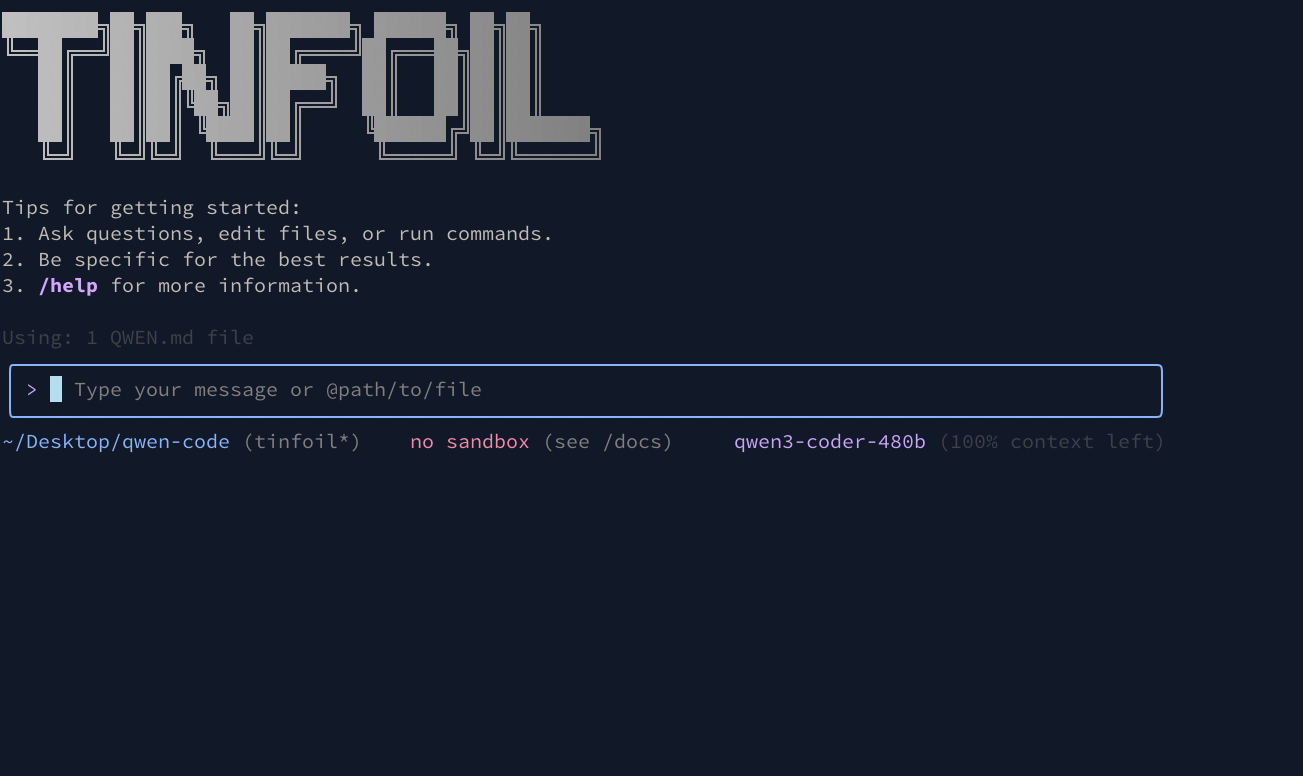 Tinfoil Code Main Interface