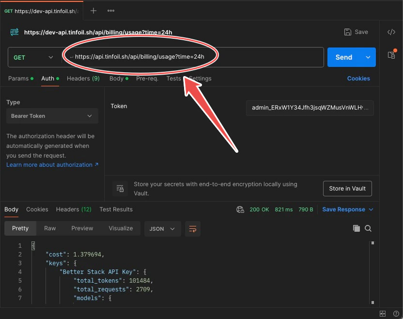 Postman URL setup