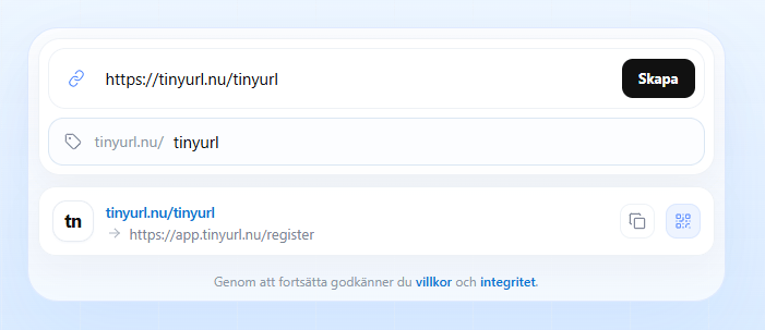 Skapa en free TinyURL
