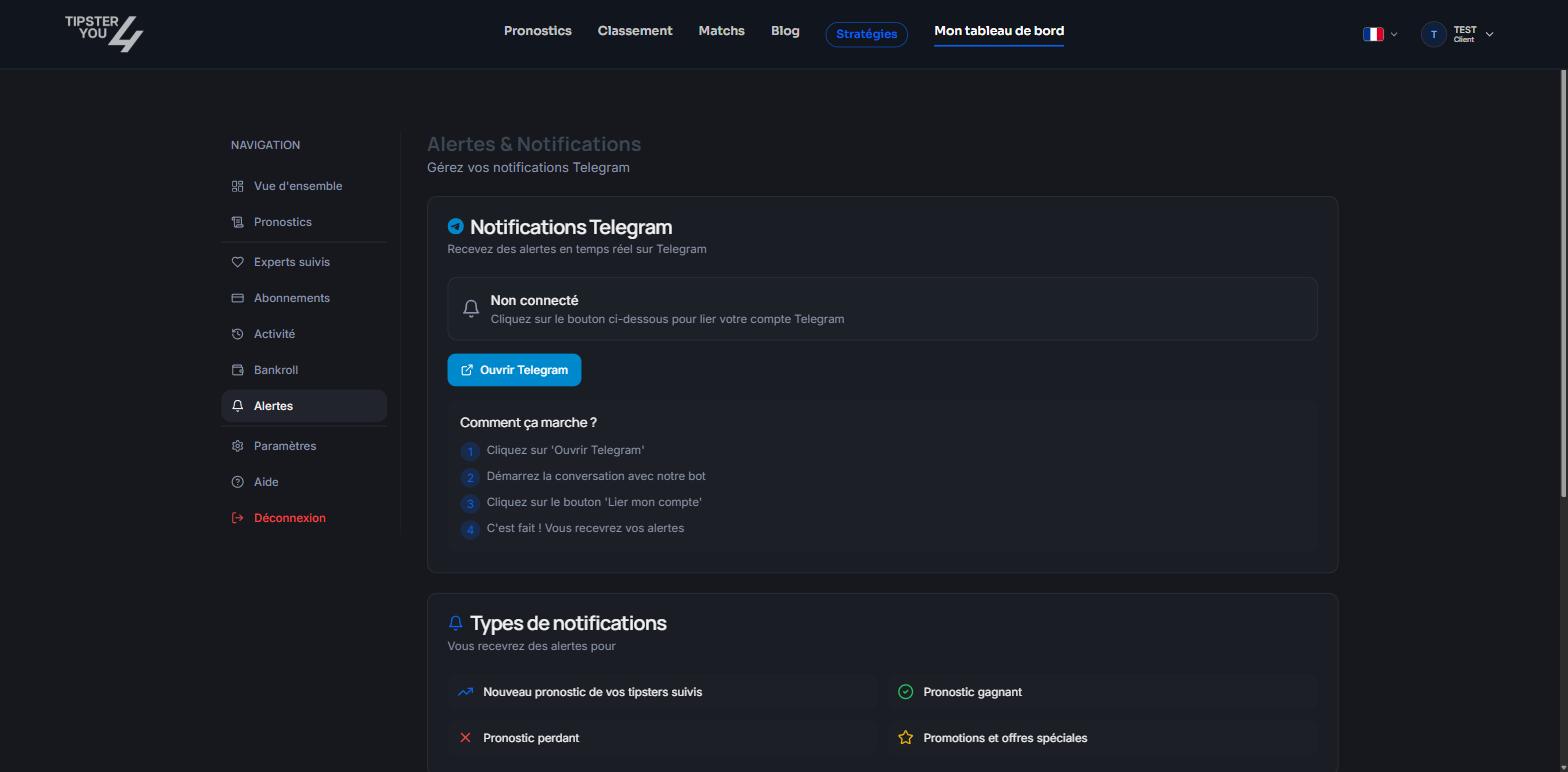 Alerts and notifications tab