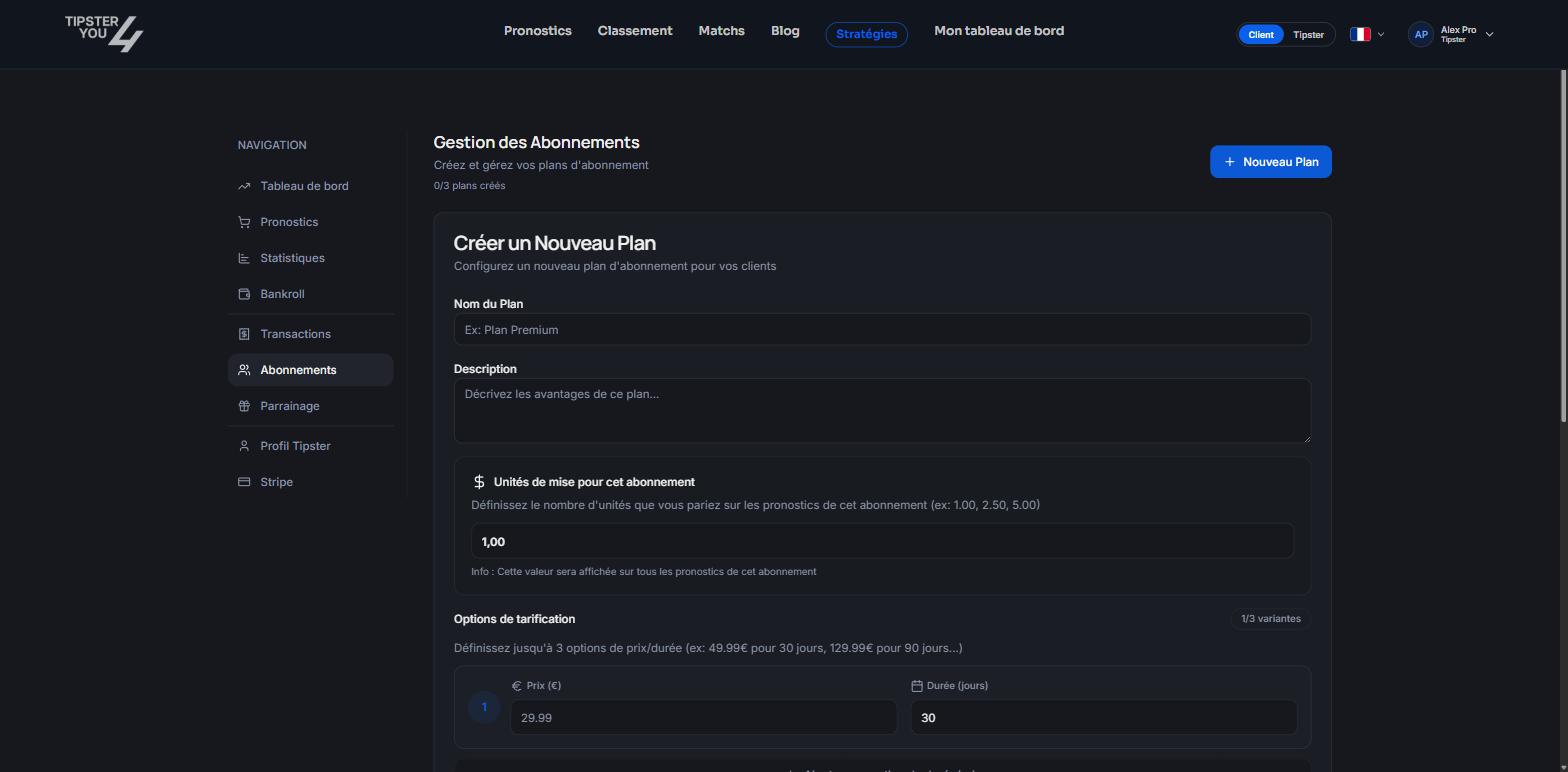 Creating a subscription plan