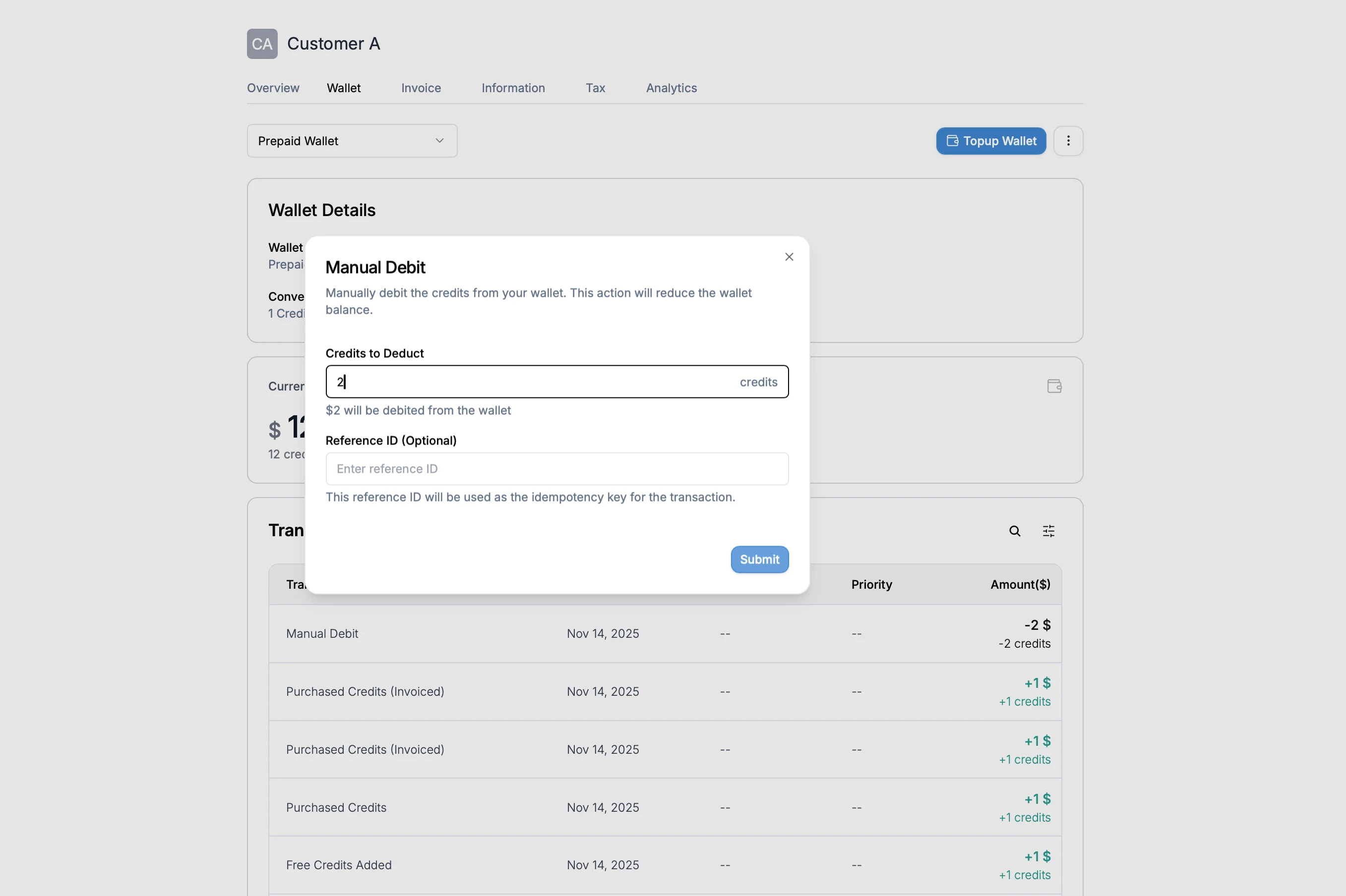 Manual Debit Form