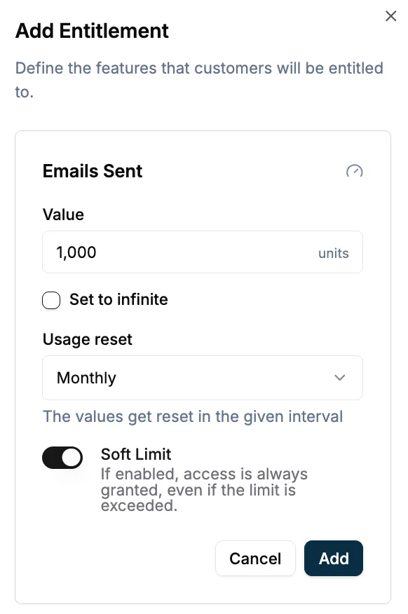 Add entitlement to plan