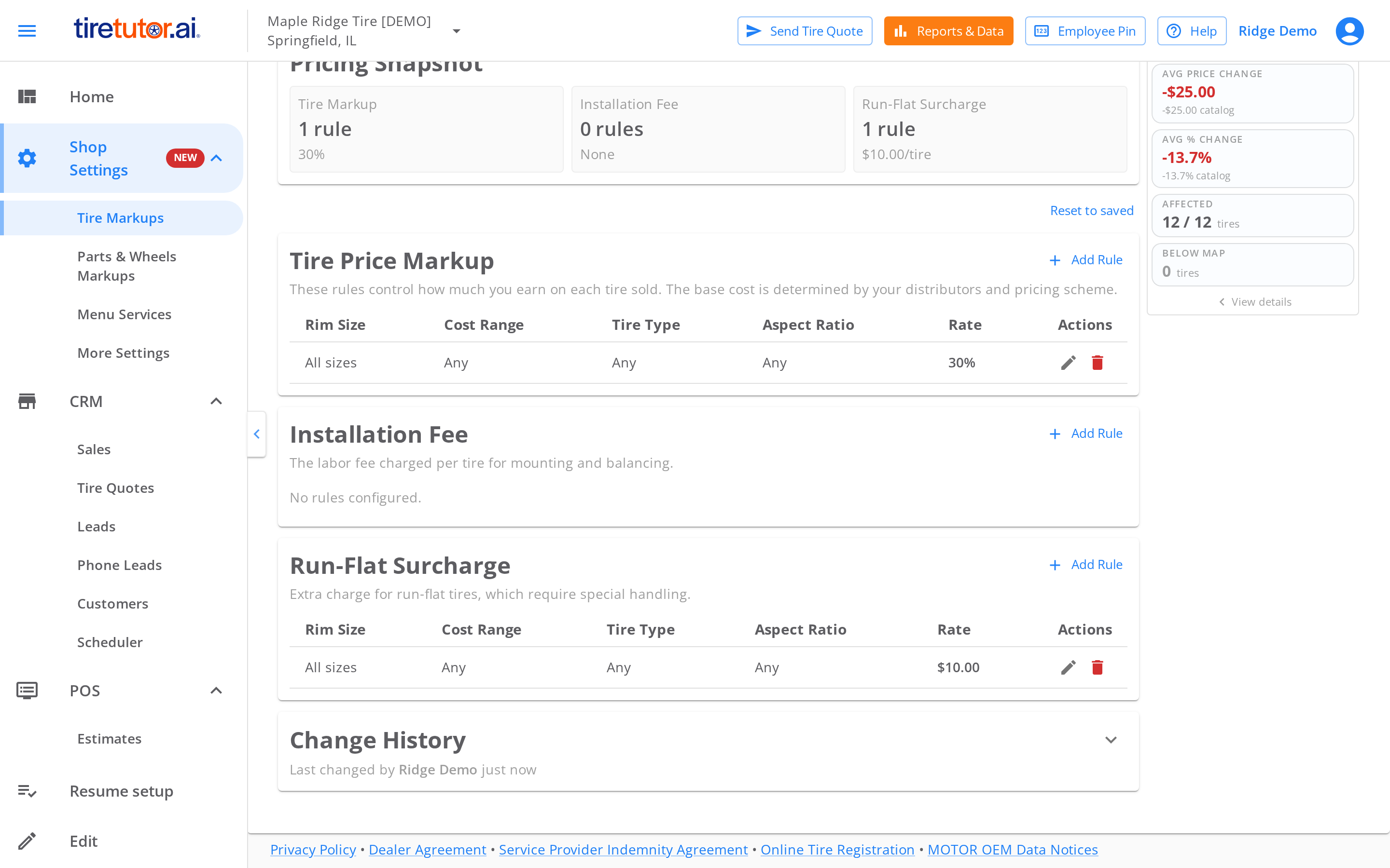Managing your installation fee - TireTutor Help Center