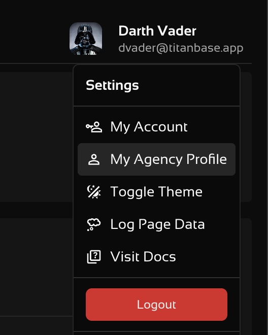 Agency Profile Dropdown Agency Profile Dropdown