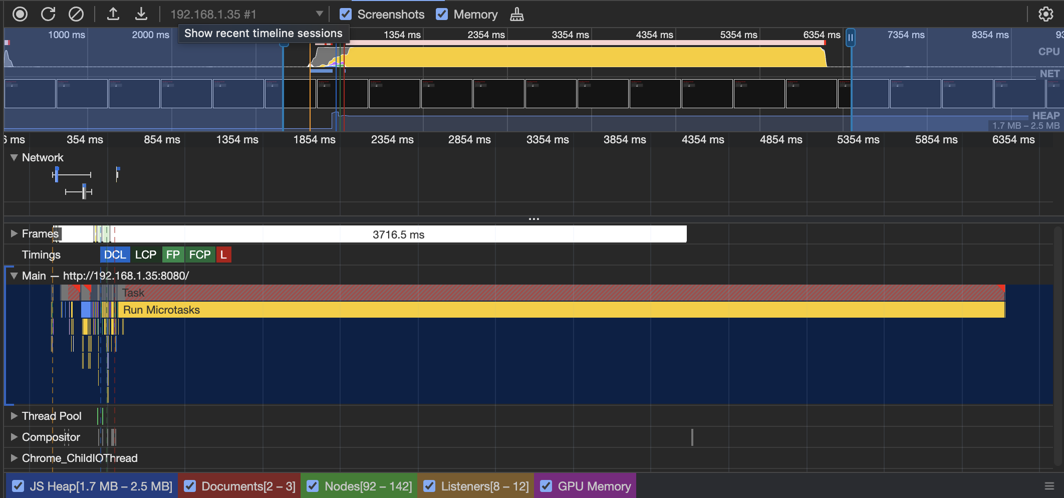 Dynamic import execution with code splitting