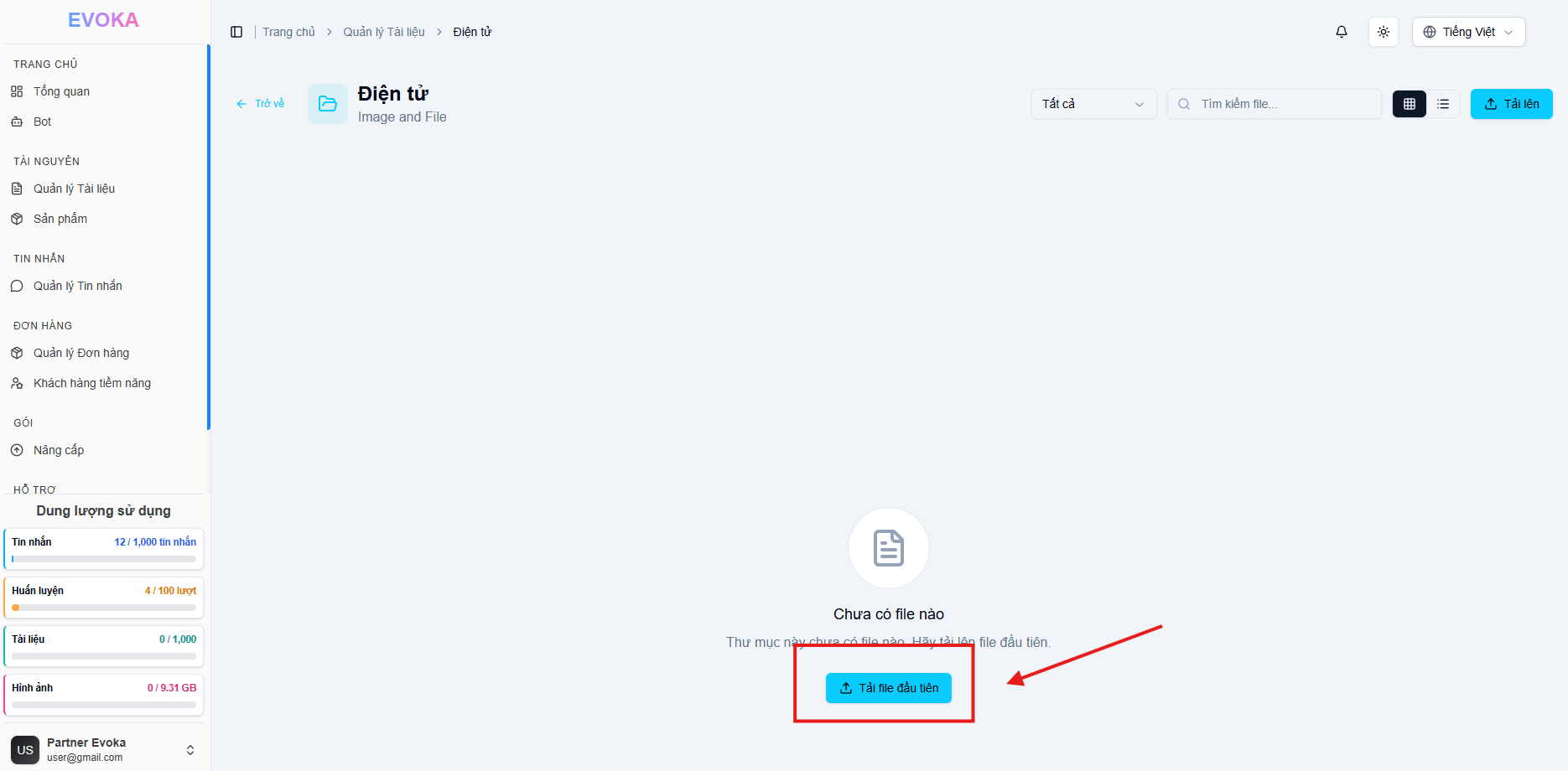 Nút tải lên tài liệu