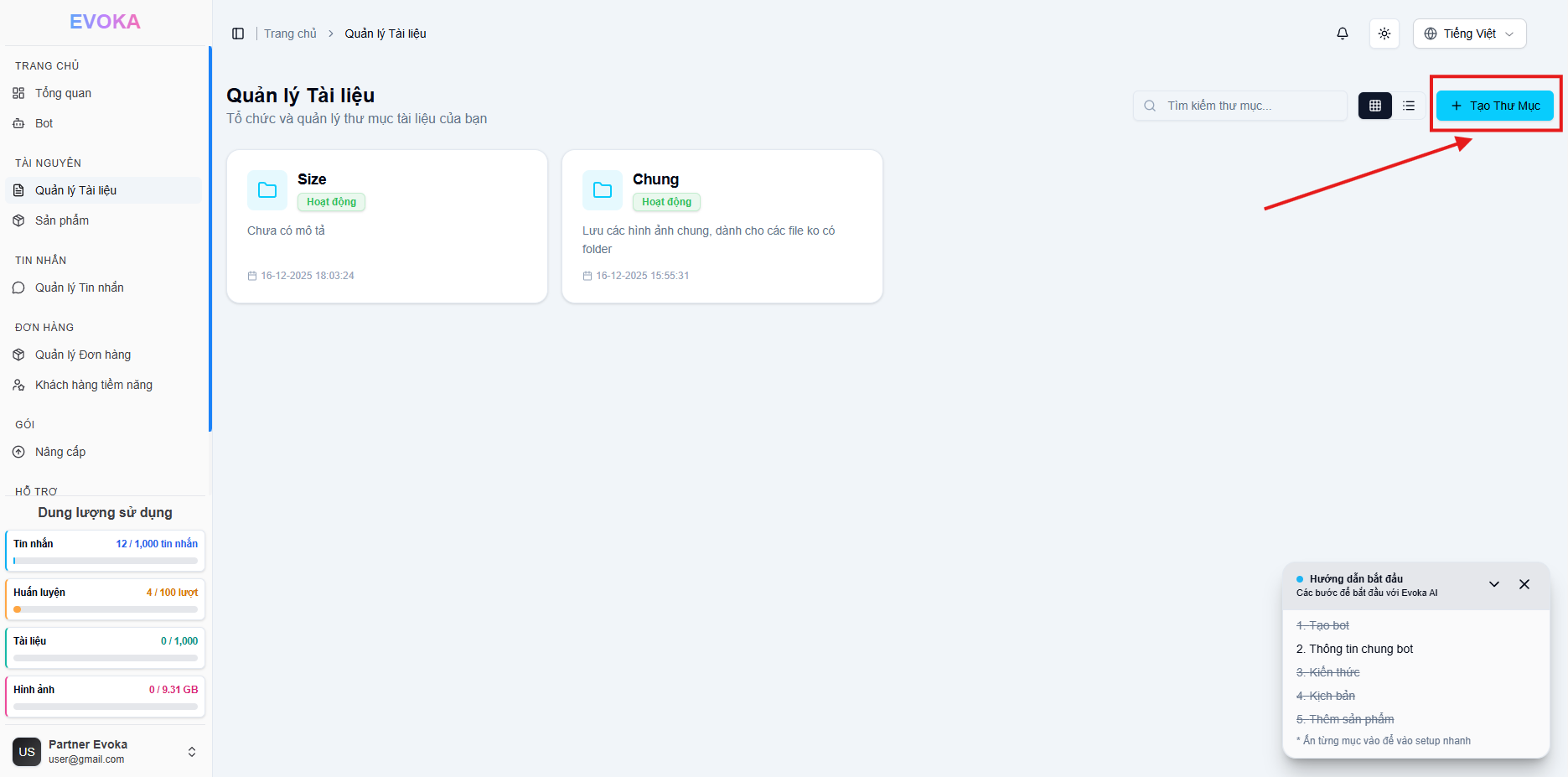 Nút tạo thư mục