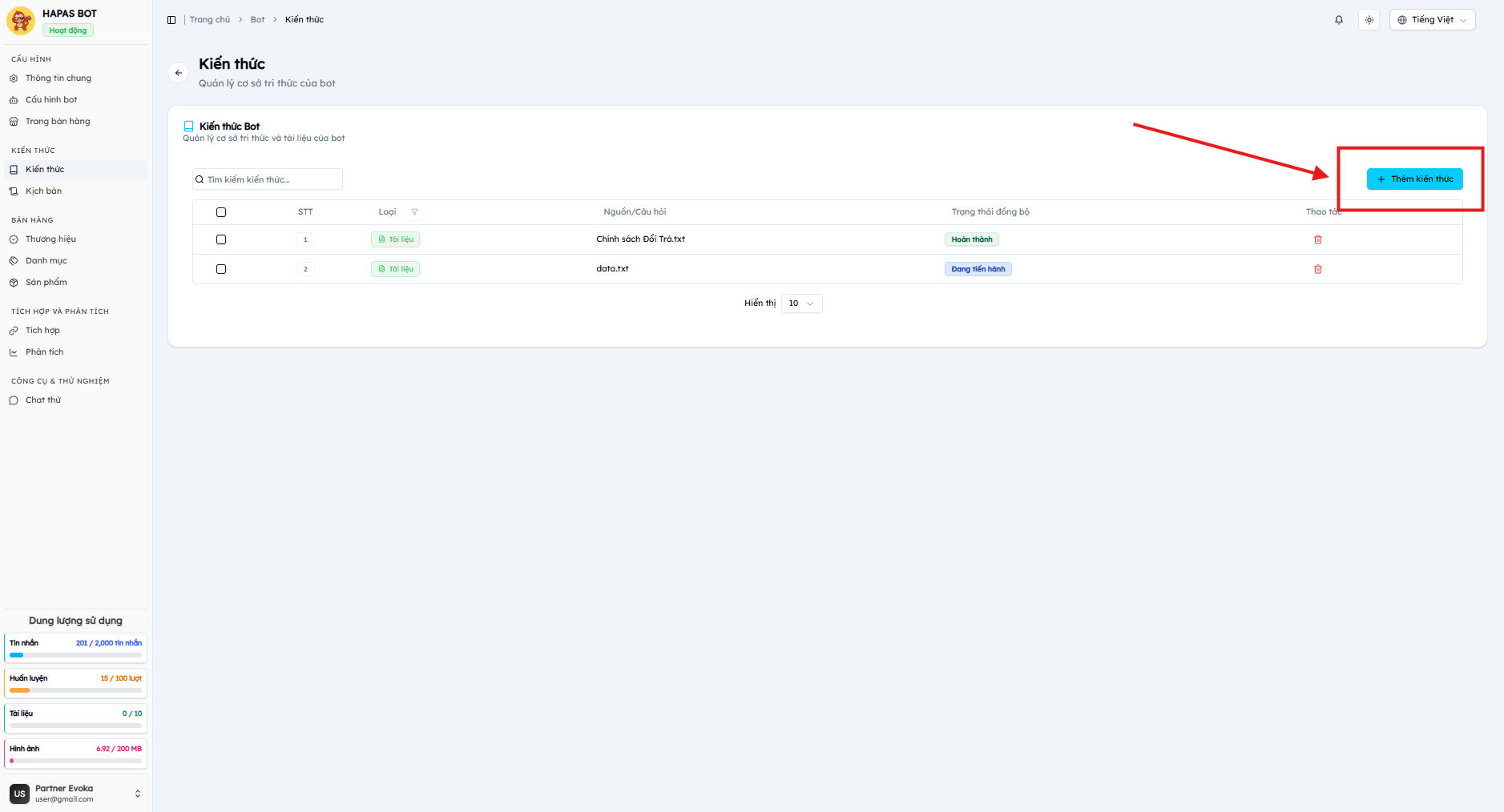 Nút thêm kiến thức