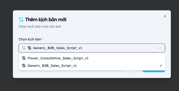 Chọn kịch bản có sẵn