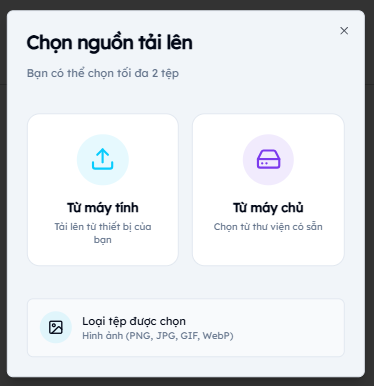 Chọn nguồn tải ảnh