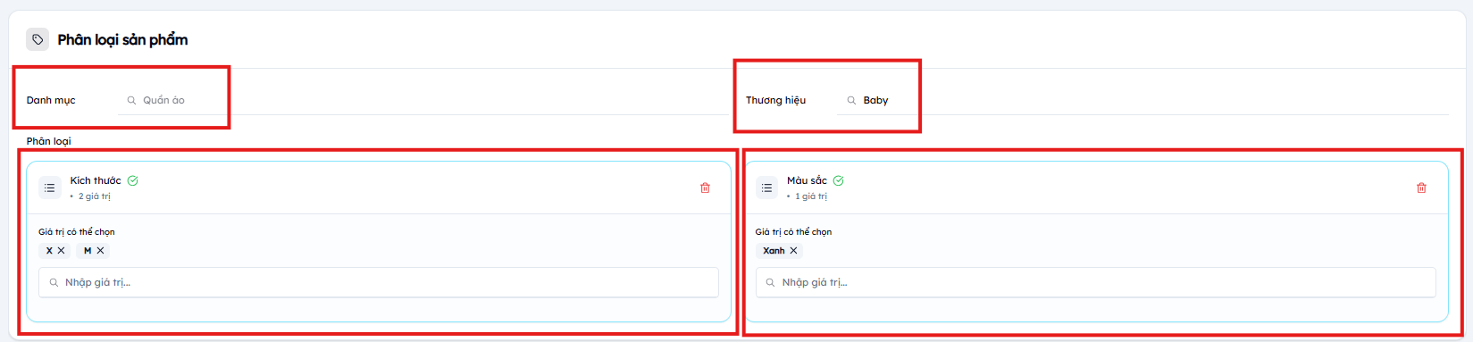 Phân loại sản phẩm