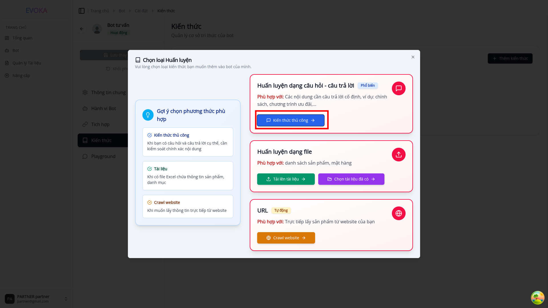 Huấn luyện dạng câu hỏi – câu trả lời