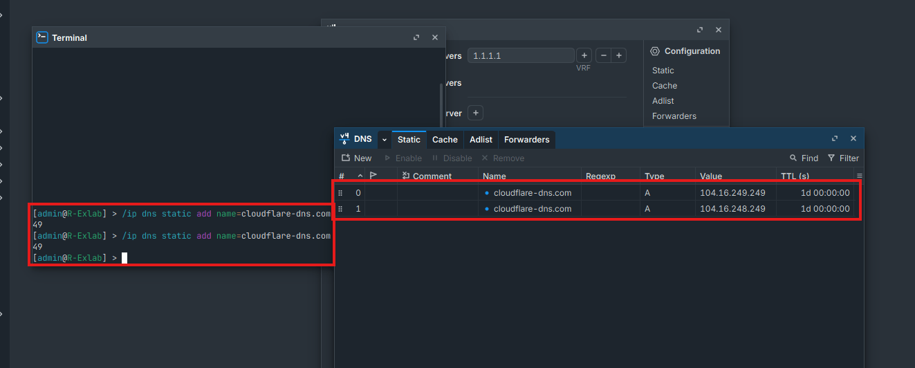Tambahkan DNS Static Untuk Resolve Domain Pada DoH