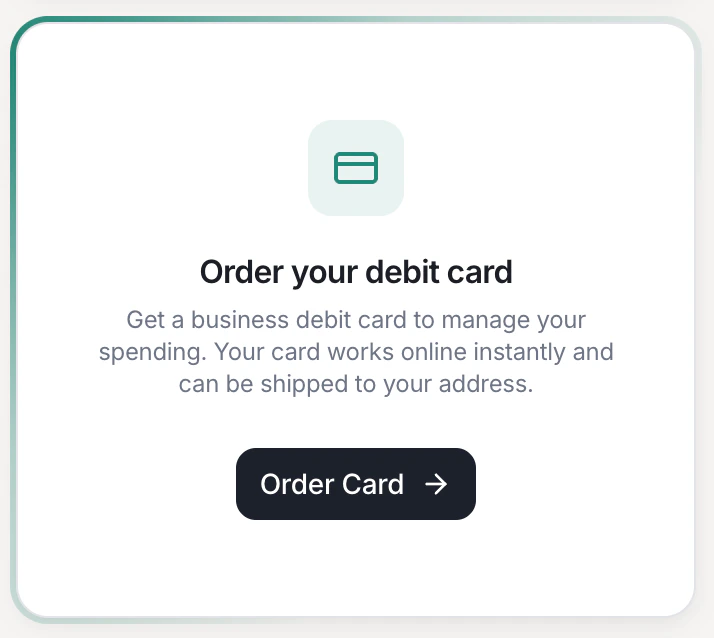 Order Card button on an account page