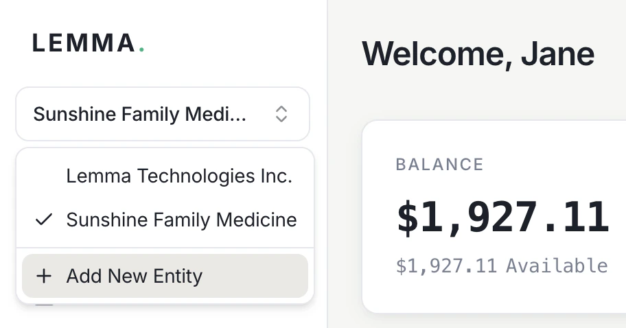The provider switcher in the sidebar showing two linked providers and a button to add a new provider.
