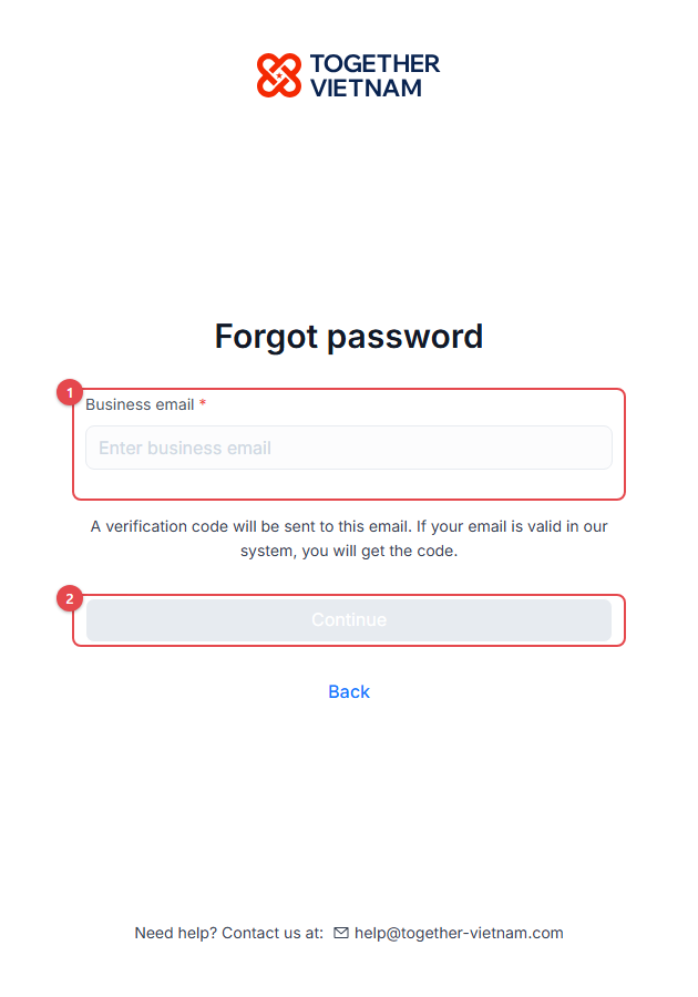 Forgot-password page