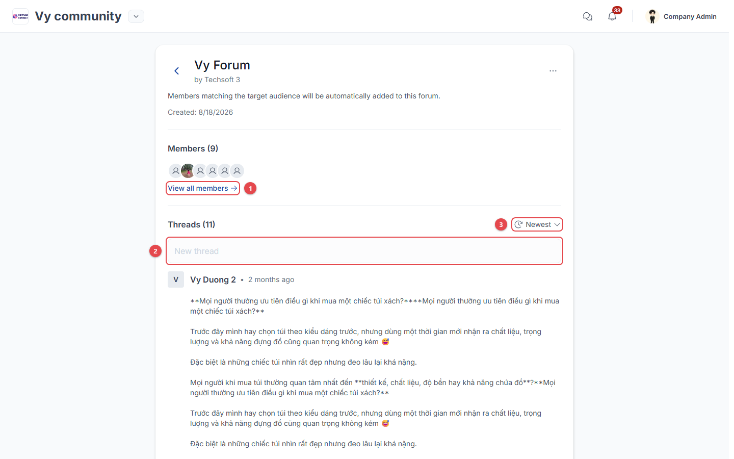 Forum page