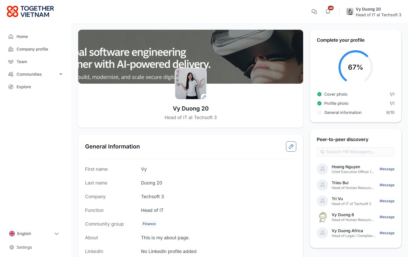 Personal profile