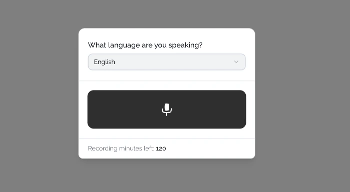 Recording modal UI