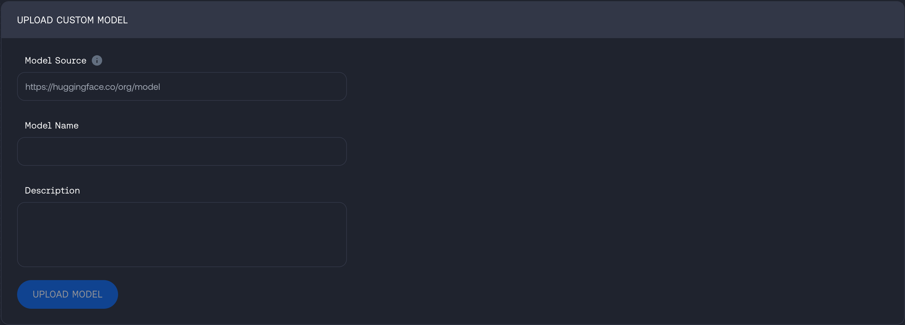 Upload model