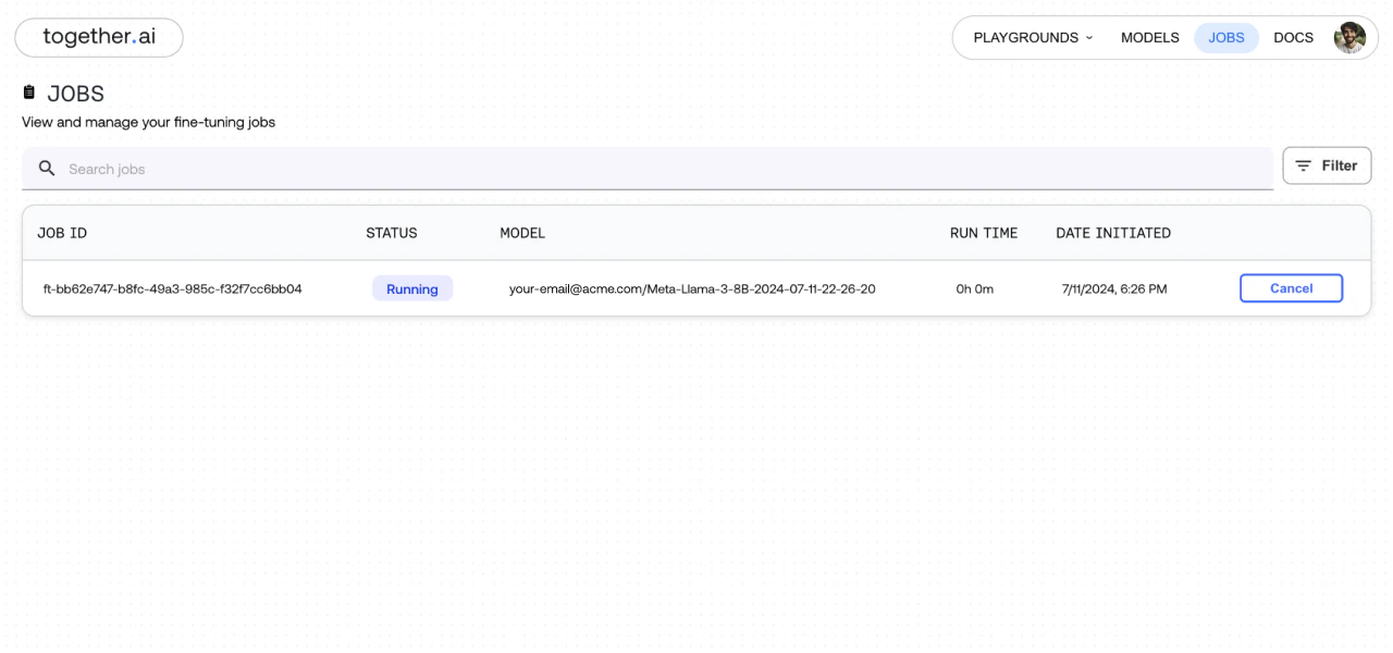 Together AI Jobs Dashboard