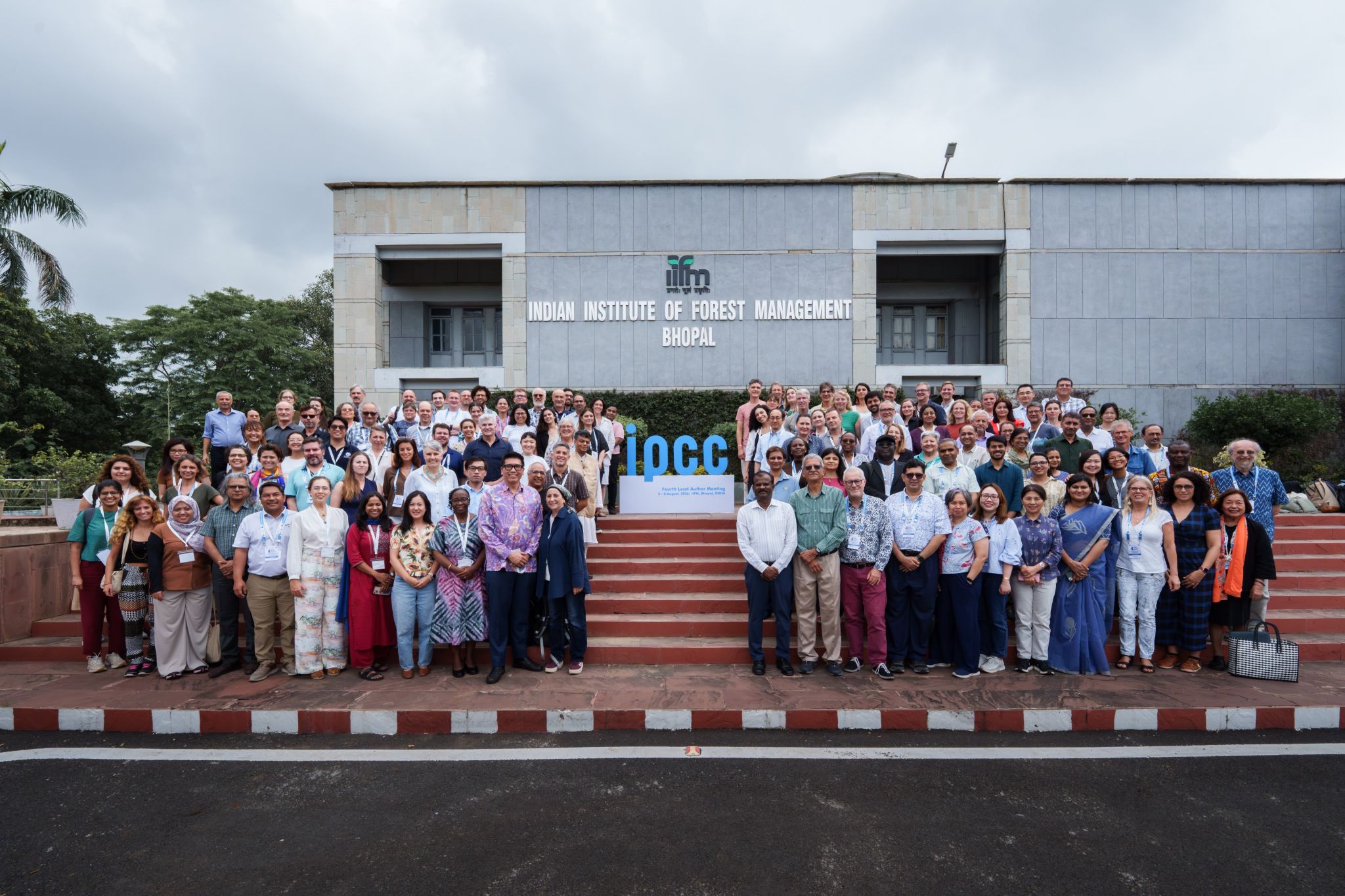 IPCC meeting participants gathered outside the Indian Institute of Forest Management in Bhopal, India.