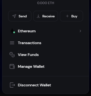 Manage Wallet Interface