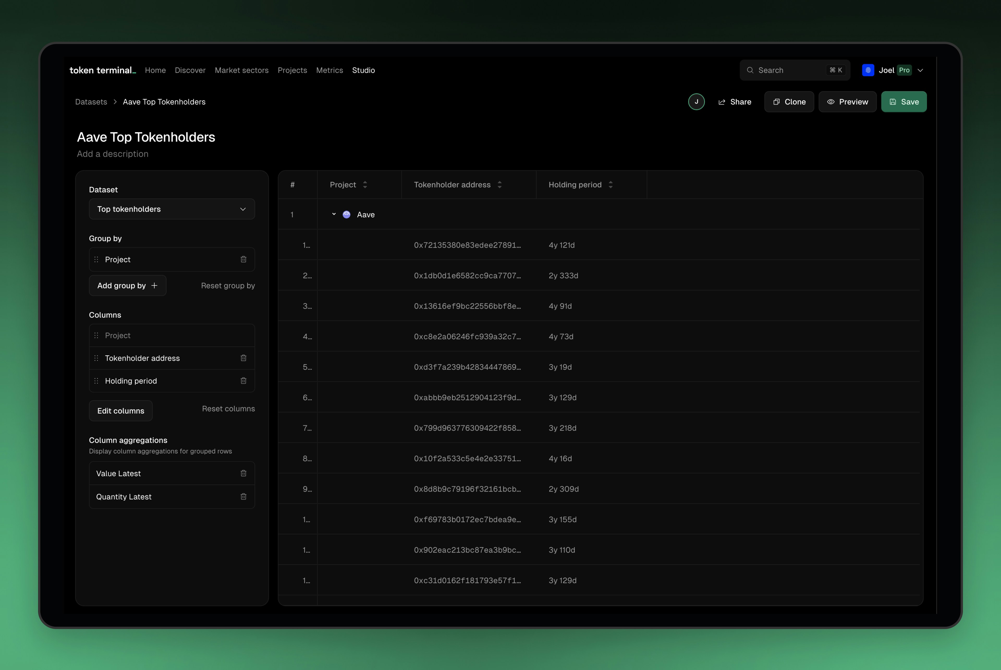 Studio datasets hero
