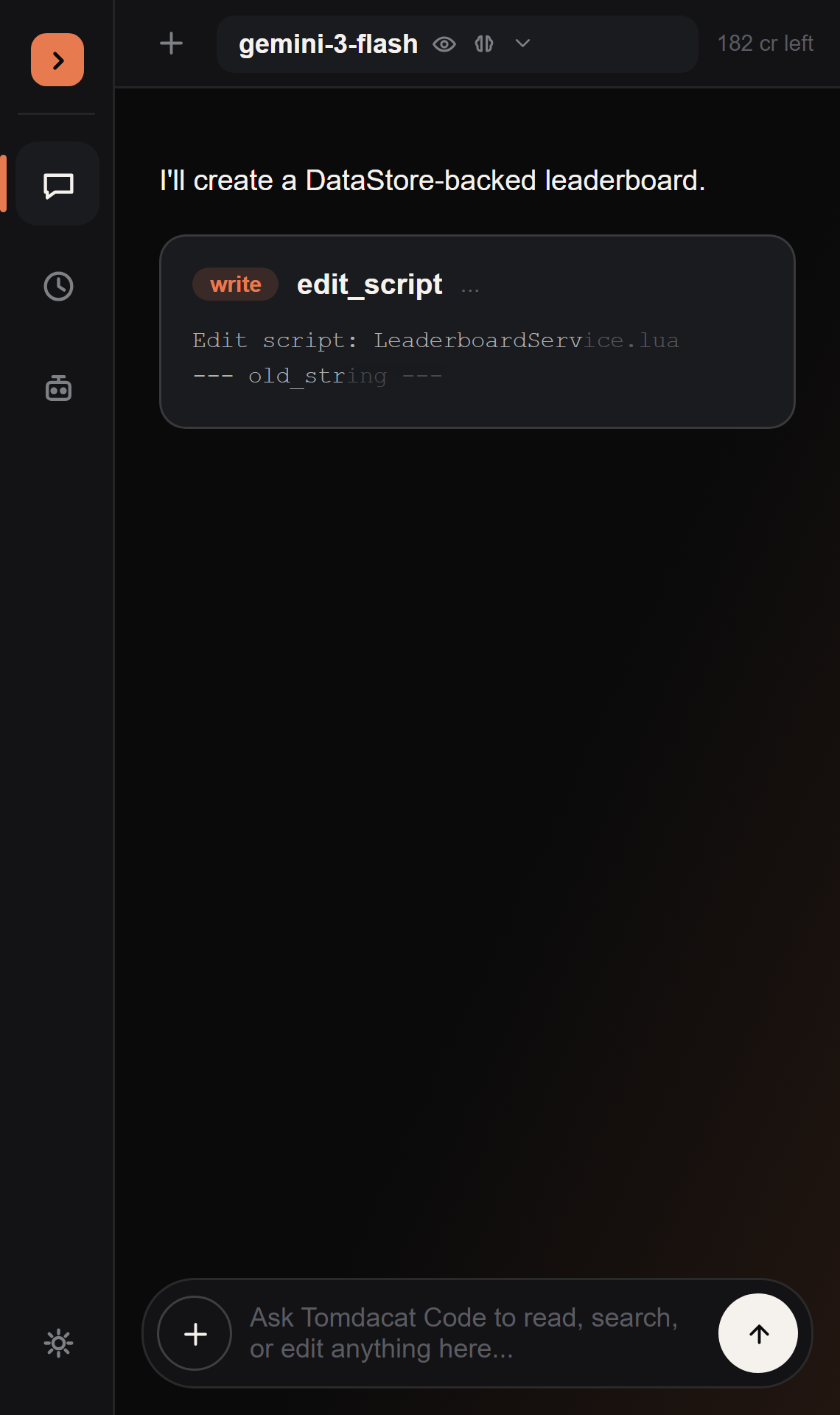 Tool call card streaming live, then converting to a decision